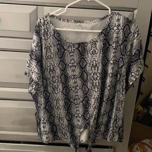 Satin snakeskin tie Tee